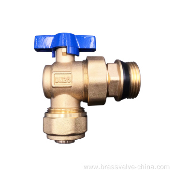 aluminum handle brass ball valve angle type with union